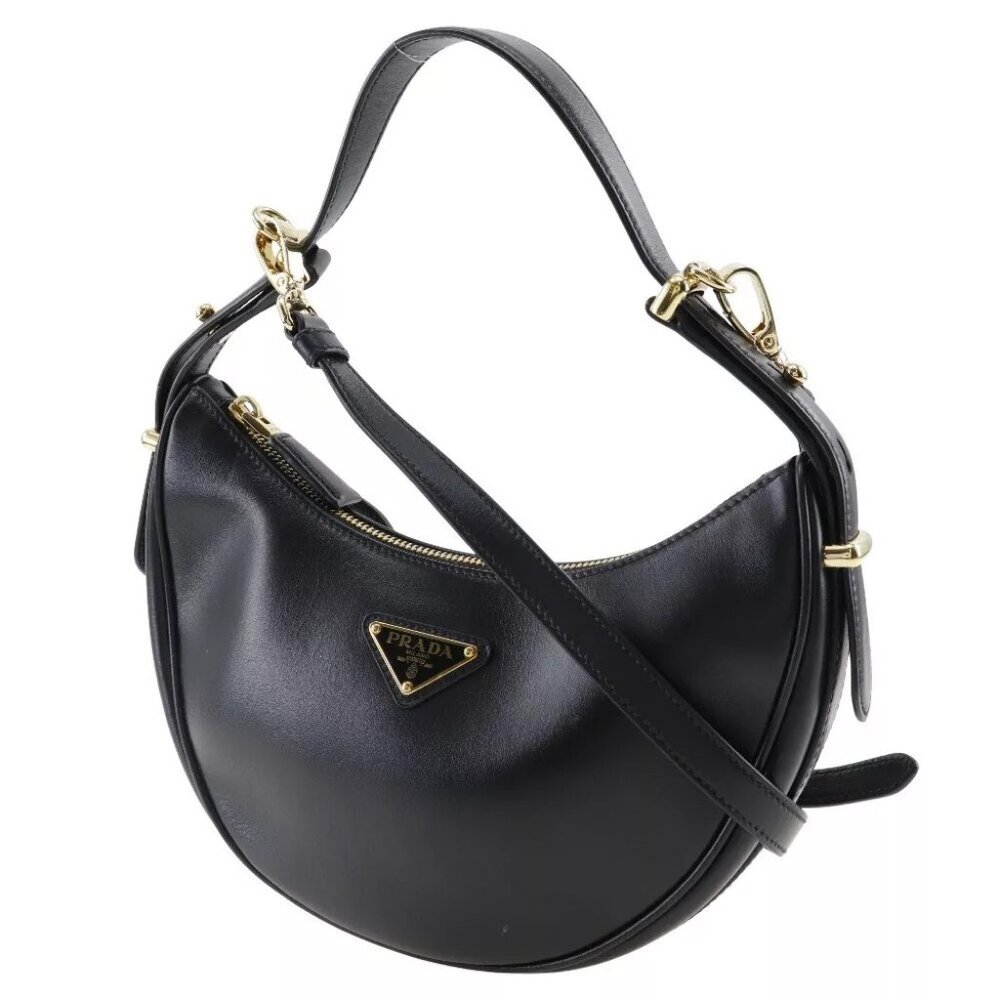 PRADA Arche Shoulder Bag 1BC194 2WAYShoulder black Calfskin Women - Picture 2 of 10